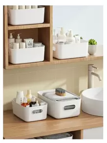 1入組塑膠收納籃適用於組織化妝品,廚房,儲藏室零食在浴室,廚房,家庭辦公室