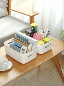 1入組塑膠收納籃適用於組織化妝品,廚房,儲藏室零食在浴室,廚房,家庭辦公室