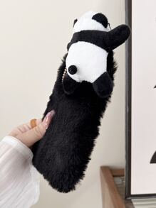 Funda para móvil con diseño de panda felpa - Negro - Ver 3