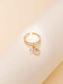 1pc Bohemian Titanium Steel Adjustable Star Charm Ring For Women For Daily Wear - Multicolor - View 4