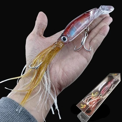 1 Miếng 40g Nhân tạo Mực ống Mồi câu cá Với Xúc tu Đối với Biển Câu cá