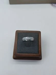 925銀三重環戒指,女性理想的結婚週年紀念、情人節、聖誕節、派對和情侶禮物。閃閃發亮和奢華的戒指,非常適合顯示纖長的手指。原始設計的女性戒指,婚禮訂婚新娘珠寶 - 銀色 - 查看 8