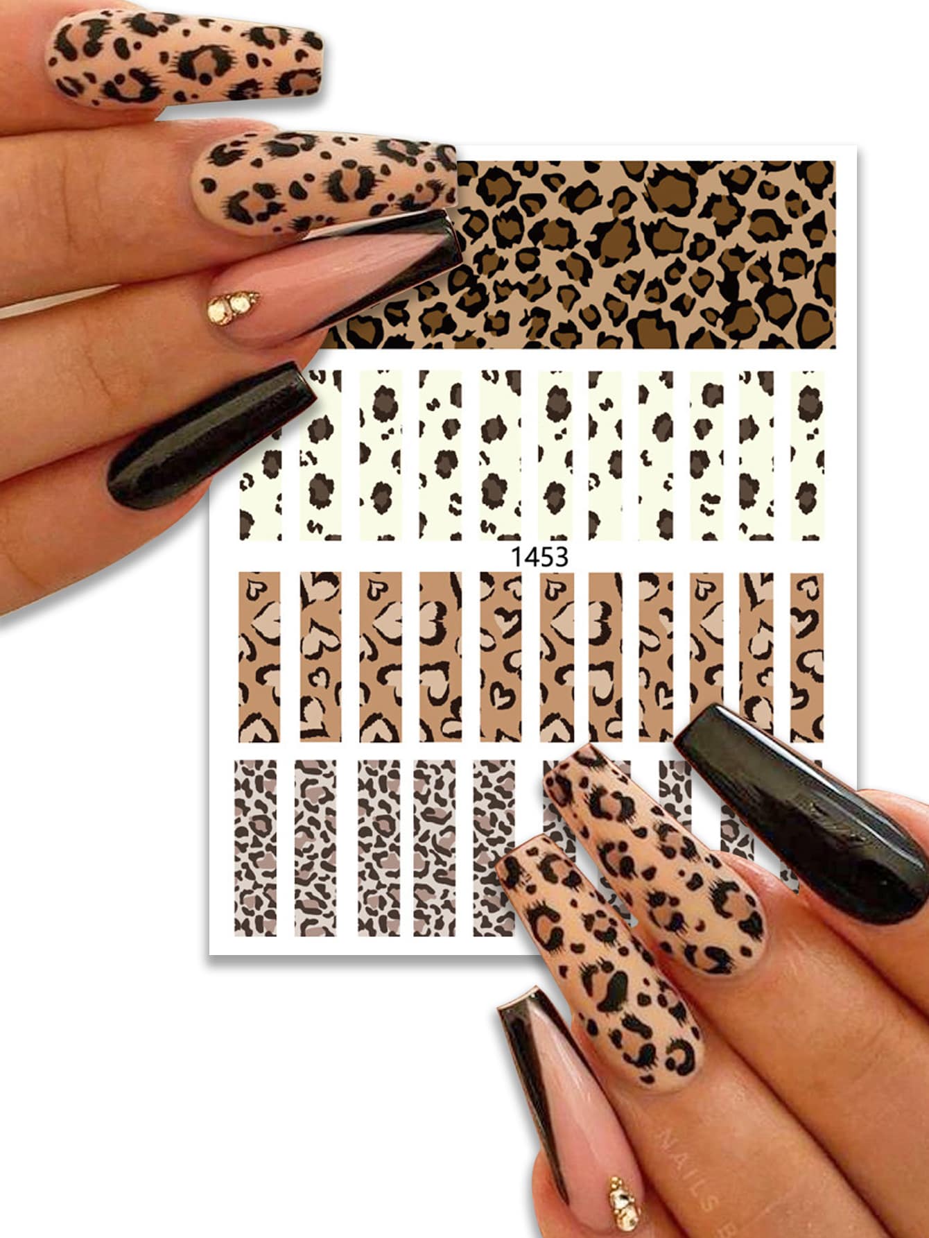 1張5d豹紋膠帶美甲貼紙貼花,美甲diy配件,美甲貼紙美甲膠帶貼花,適合做美甲設計,送給朋友的禮物 - 彩色 - 查看 1
