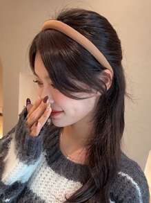 5条/1条装女士极简条纹布艺发带，咖啡色，用途广泛，适合日常、沐浴、休闲佩戴，可作发带、发箍、发饰、头饰、家居、护肤头带等。 - 彩色 - 查看 4