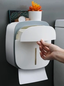 1入組雙層紙巾盒支架防水白色&灰色的