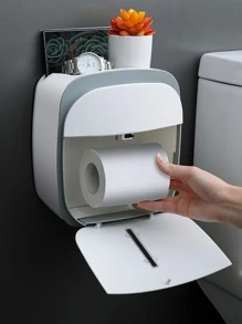 1入組雙層紙巾盒支架防水白色&灰色的