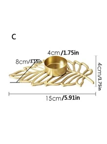 1 Miếng Kim loại vàng Cây Thiết kế lá Chân nến Đối với Nhà  Đồ trang trí , Phòng khách , Ăn uống Bàn - Vàng - Xem 8