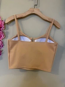 Women Tank Tops & Camis - Khaki - View 2