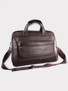 Men Briefcase - 咖啡棕 - 查看 1
