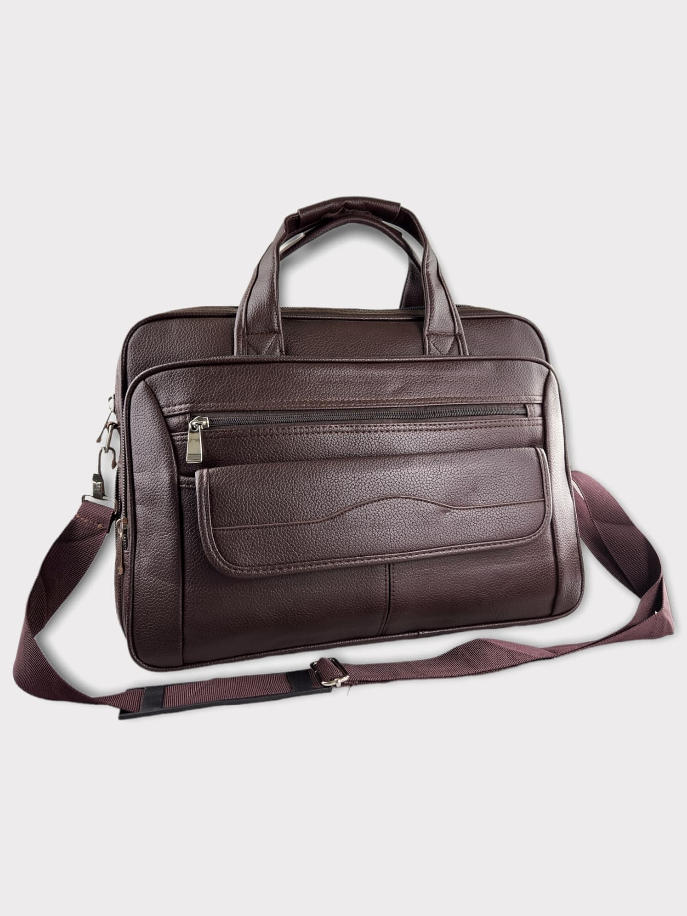 Men Briefcase - 咖啡棕 - 查看 1