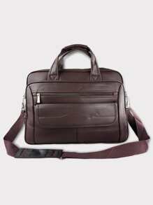 Men Briefcase - 咖啡棕 - 查看 2