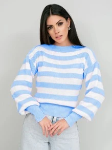 Women Sweaters - 淺藍色 - 查看 1
