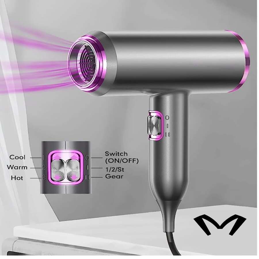 Secador de pelo con difusor - Negro - Ver 1