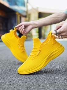 Letnie buty Hollow Big Mesh Chunky Koreańskie modne buty sportowe na co dzień Lekkie, oddychające, sznurowane męskie buty do biegania