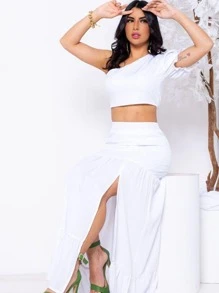 Women Two-piece Outfits - 白色 - 查看 5