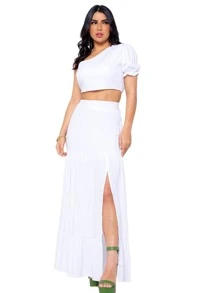 Women Two-piece Outfits - 白色 - 查看 1