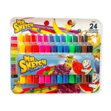 Colored Markers With Fruity Aroma Set 24 Pcs Mr Sketch