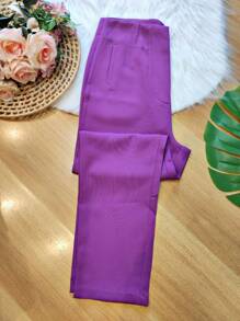 Women Pants - 紫色 - 查看 1