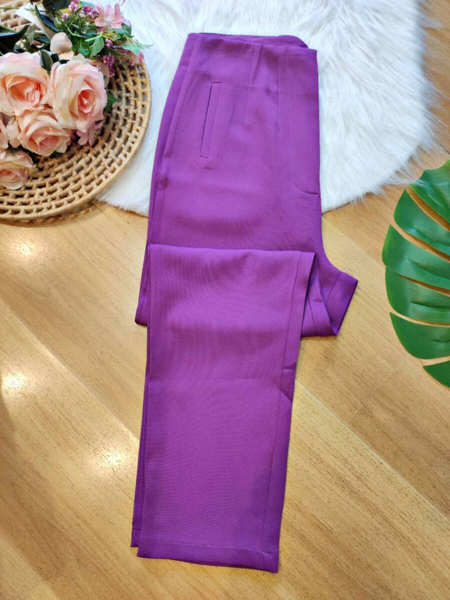 Women Pants - 紫色 - 查看 1