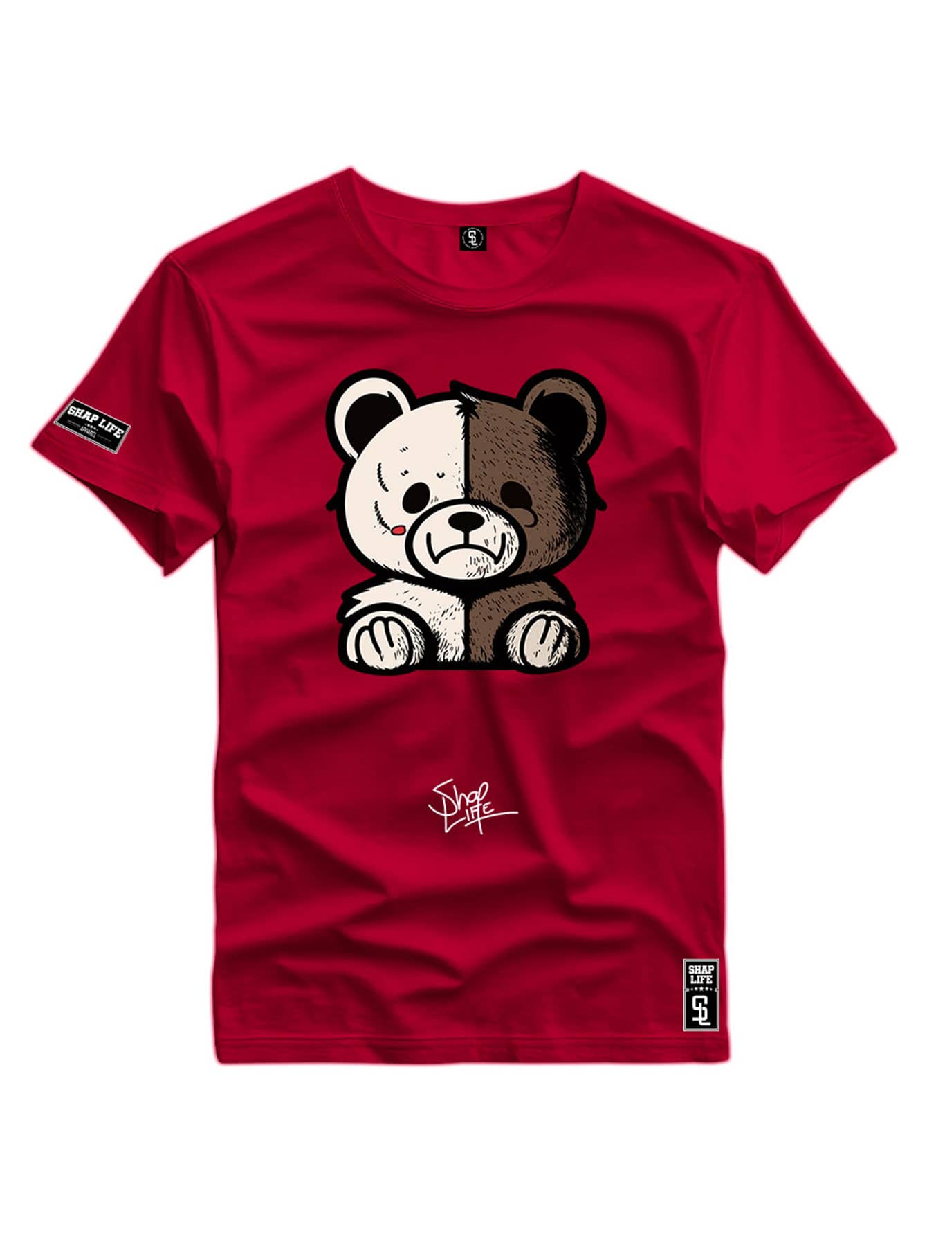 Men T-Shirts - 酒紅色 - 查看 1