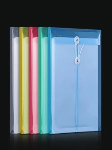 12 Sobres Folder Oficio Carpeta Plastificada para Documentos Escuela Oficina y Hogar - Blanco - Ver 1