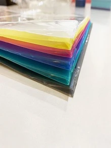 12 Sobres Folder Oficio Carpeta Plastificada para Documentos Escuela Oficina y Hogar - Blanco - Ver 6