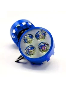 FARO AUXILIAR REDONDO ALUMINIO  LUZ BLANCA ALTA, BAJA Y ESTROBO - Azul - Ver 3
