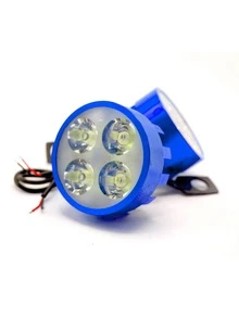 FARO AUXILIAR REDONDO ALUMINIO  LUZ BLANCA ALTA, BAJA Y ESTROBO - Azul - Ver 2