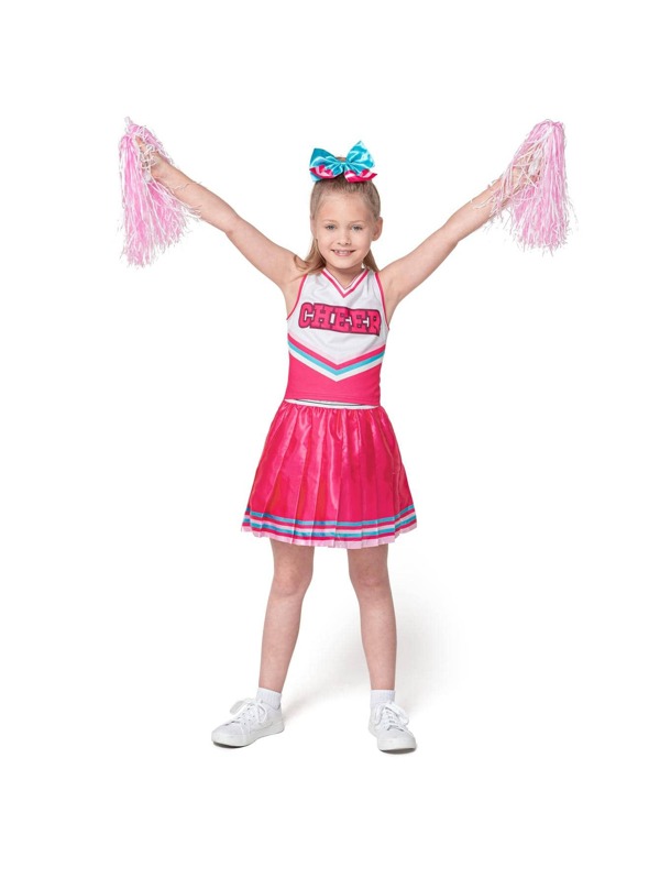 Spooktacular Creations Girl Pink Cheerleader Costume, Halloween Cute