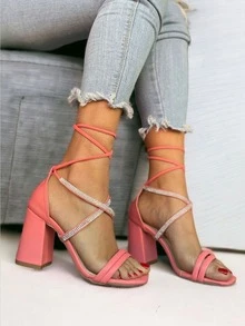 Women Heeled Sandals - 粉色 - 查看 2