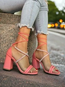 Women Heeled Sandals - 粉色 - 查看 1