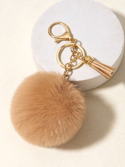 سلاسل مفاتيح بتصميم حبات الحشو والشرابة قطعة واحدة