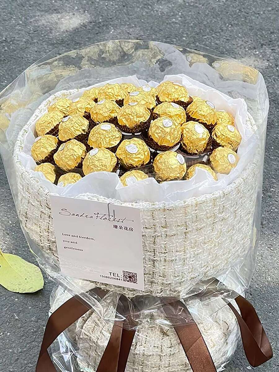 20pcs Chocolate Candy Wrappers Without Lid For Flower Bouquets, Gift Box For Birthday Party And Packaging Supplies - White - View 1