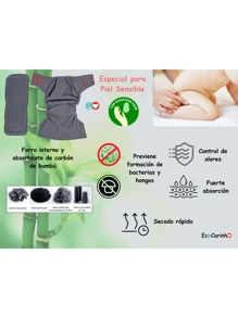 Bamboo Charcoal Pocket Waterproof Cloth Diaper - one-size - View 4