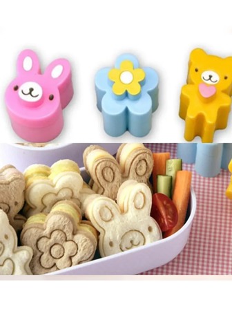 3pcs/Set Cute Sandwich Mould Rabbit Flower Panda Shaped Bread Cake Biscuit Embossing Device Crust Cookie Cutter Baking Pastry Tools Cake