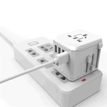1 個黑色通用旅行轉接器、國際插頭轉接器、6.3a 智慧電源 3.4a3usb1 C 型、電源轉接器旅行充電器、全球插座轉接器、us 至 Eu-uk（c 型/g/a/i 型） - 黑色 - 查看 8