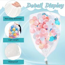 Large Balloon Bag for Transport 98.4 x 59.1 Inches Clear Balloon Drop Bag Plastic Bag for Balloons Big Balloon Carrying Bag Giant Storage Bag for Birthday Celebration Eve Party Supplies - Clear - View 3