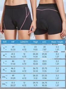 女性騎行長褲帶凝膠靠枕芯,彈力高彈性抗菌透氣自行車騎術短褲健身房短褲 - 粉色 - 查看 7