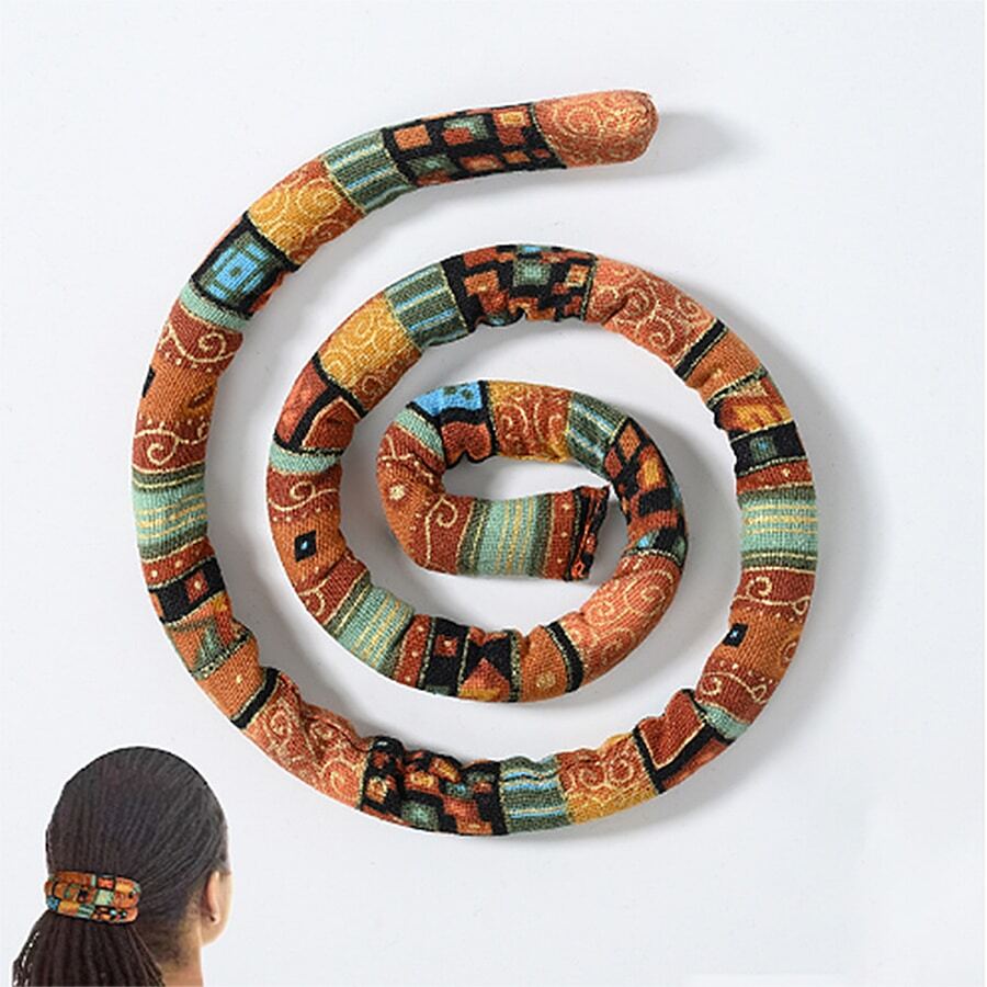 可彎曲的頭帶復古風格金屬線髮圈套裝,彩色螺旋馬尾髮繩適用於長髮