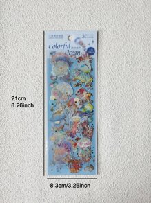 1件的3入組海洋動物鐳射金色燙金貼紙適用於DIY拼貼畫裝飾用品 - 彩色 - 查看 7