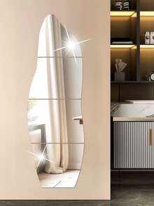 Bộ 4 miếng dán tường hình gương đặc biệt bằng bạc kết hợp trang trí Giáng sinh, phiên bản dày 2mm, kích thước kết hợp ≈120,5cm*40cm/47,44*15,74in, miếng dán tường gương acrylic, thích hợp cho phòng khách, phòng ngủ, nhà bếp và phòng tắm, trang trí tường, trang trí phòng, gương treo tường, gương cho phòng, trang trí nhà, trang trí phòng tắm, trang trí phòng khách, trang trí nhà, quà tặng năm mới - Bạc - Xem 5
