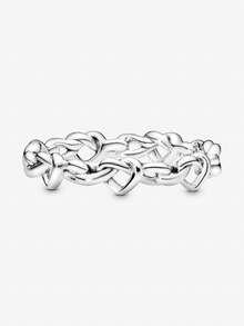 S925 Sterling Silver Intertwined Heart Shaped Ring, Simple & Elegant, Suitable For Couples And Ladies, Perfect For Parties - Silver - View 2