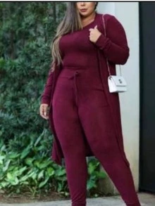 Women Two-piece Outfits - Màu Đỏ Sâu - Xem 2