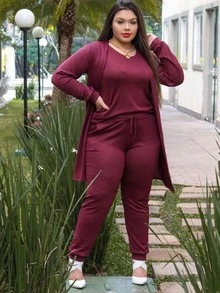 Women Two-piece Outfits - Màu Đỏ Sâu - Xem 1