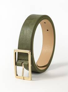 1 条女士多色矩形扣 PU 腰带，适合夏季、秋季、万圣节等日常休闲穿着