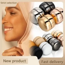 1入組穆斯林磁性胸針絲巾扣頭巾磁扣絲巾夾頂部強力磁性固定 - 黑色 - 查看 1