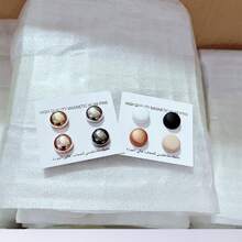 1入組穆斯林磁性胸針絲巾扣頭巾磁扣絲巾夾頂部強力磁性固定 - 黑色 - 查看 6