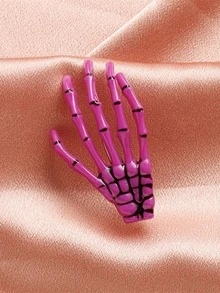 4入組萬聖節女式塑料骷髏手和鬼爪形髮夾，派對裝飾