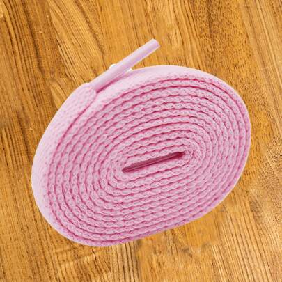 1 Pair Fine Floral Thickened Solid Color Net Texture With Canvas Classic Sneakers, Versatile Shoelaces