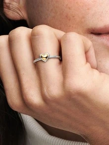 S925純銀鍍金圓形心裝飾的圓環,浪漫豪華派對首飾類適合女士,優雅&V形,原創設計